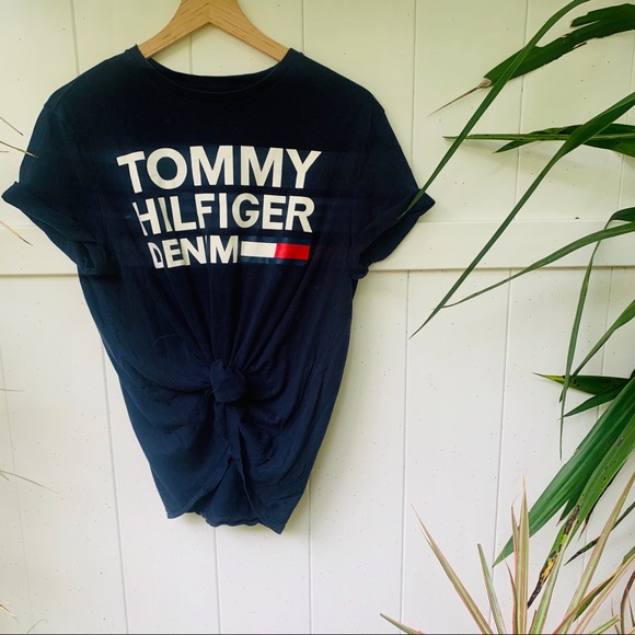 Tommy Hilfiger Tops - vtg vsco 90s Tommy Hilfiger crop graphic baby tee